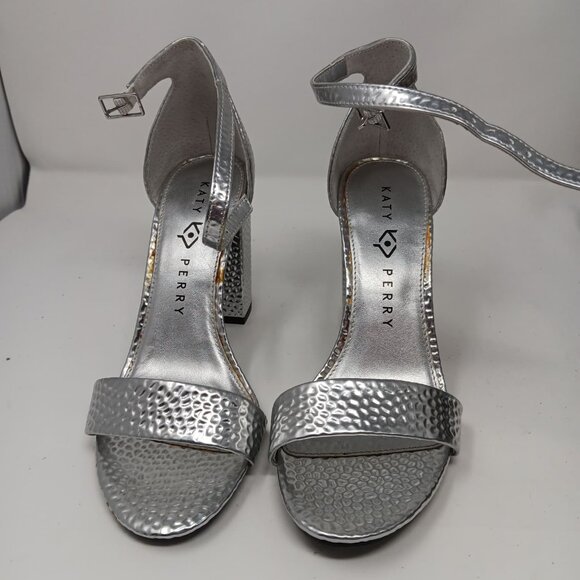 Katy Perry Women's The Goldy Heeled Sandal, Silver, US 7.5 EU 37.5 - Picture 3 of 6